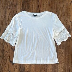 J. Crew White Boxy Short Sleeve Blouse